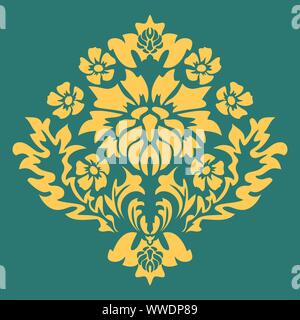 Element Damast Muster in Line Art Stil. Tapeten Barock. Vektor ornamentalen Vorlage. Dekorative Damast Muster. Rokoko ornament Stock Vektor