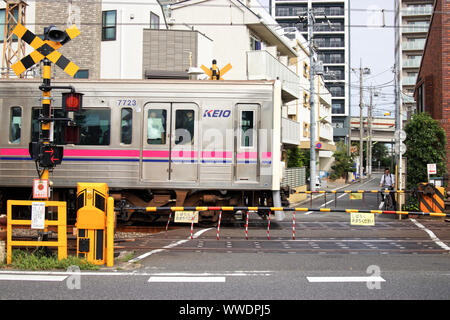 Eisenbahn- und U-Bahnen in Tokio, Japan Stockfoto