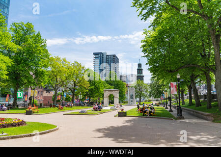 Halifax, Kanada - 19. Juni 2019: Grand Parade Square in Downtown Halifax, Nova Scotia, Kanada Stockfoto