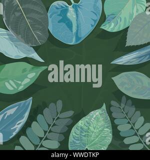 Hintergrund der tropischen Blättern. Geeignet für Natur Konzept, Vector Illustration. Stock Vektor