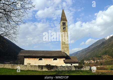 Sant Antonio Abate Kirche, la Chiesa di Sant'Antonio Abate, Pelugo, Autonome Provinz Trento, Italien, Europa Stockfoto