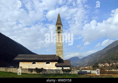 Sant Antonio Abate Kirche, la Chiesa di Sant'Antonio Abate, Pelugo, Autonome Provinz Trento, Italien, Europa Stockfoto