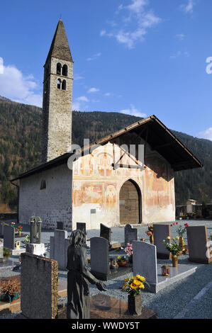 Sant Antonio Abate Kirche, la Chiesa di Sant'Antonio Abate, Pelugo, Autonome Provinz Trento, Italien, Europa Stockfoto