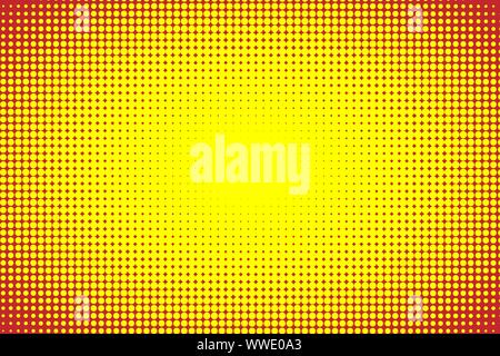 Abstract vector Comics Pop-Art Stil Vorlage, Gelb und Rot halftone Hintergrund Stock Vektor