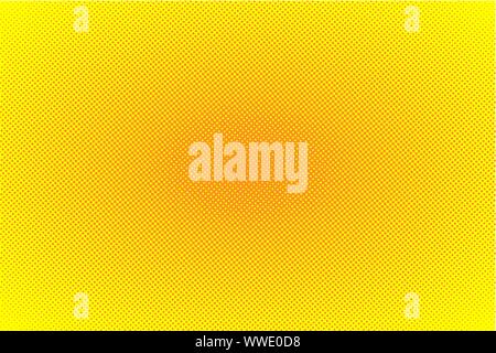 Die hellen Sonnenstrahlen mit gelben Punkten. Abstrakte komischen Hintergrund mit Rasterpunkte design Stock Vektor