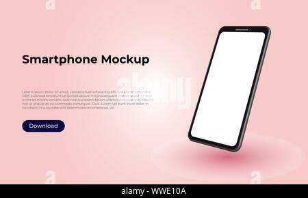 3 Smartphone d mockup Vorlage für die Präsentation gedreht Stock Vektor