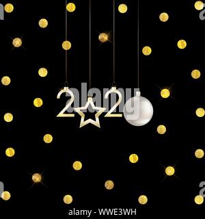 Frohes Neues Jahr 2020. Vector Illustration Stock Vektor