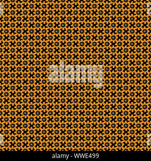 Abstrakte Form nahtlose, sich wiederholendes Muster. Vivid orange und schwarz. Stockfoto