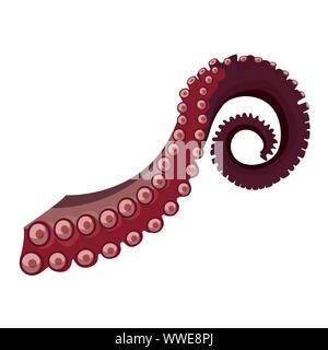 Octopus Tentakel Symbol auf weißem Hintergrund, gesunde Ernährung, frische Meeresfrüchte, Unterwasser marine Tier, Vector Illustration. Stock Vektor