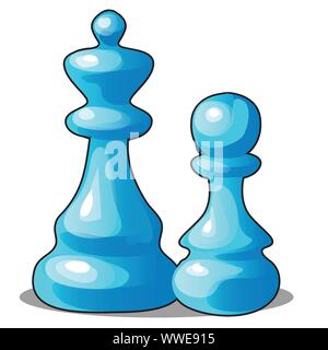 Set Schachfiguren aus Eis auf weißem Hintergrund isoliert. Vektorgrafik Cartoon Nahaufnahme Illustration. Stock Vektor