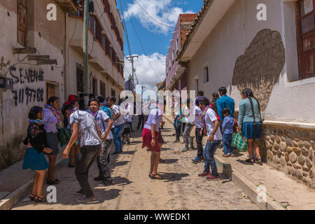 Karneval im März, feiern die Schlacht von Jumbati 1816, die bolivianischen Unabhängigkeit von Spanien, Tarabuco, Sucre, Bolivien Stockfoto