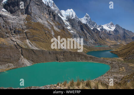 Mirador Tres Lagunas Vista in der Cordillera Huayhuash, Ancash, Peru Stockfoto