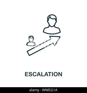 Eskalation Umrisse Symbol. Thin Line Konzept Element aus CRM-icons Collection. Kreative Eskalation Symbol für mobile Apps und Internetnutzung Stock Vektor