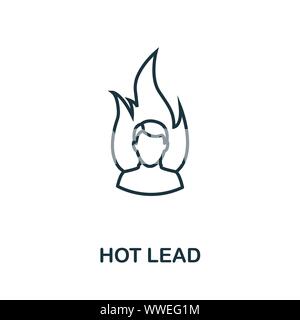Hot Lead Umrisse Symbol. Thin Line Konzept Element aus CRM-icons Collection. Kreative Hot Lead Symbol für mobile Apps und Internetnutzung Stock Vektor