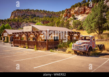 Zion National Park, Utah, USA - Kleines Café in der Nähe der Eingang zum Park Stockfoto