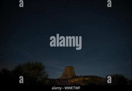 UNITED STATES - September 15, 2019: Devils Tower war das erste United States National Monument, am 24. September 1906 gegründet, von Präsident Theodo Stockfoto