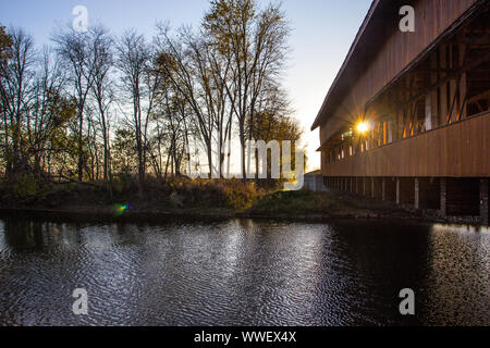 Buck laufen Covered Bridge, Ohio Stockfoto