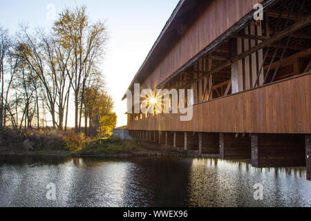 Buck laufen Covered Bridge, Ohio Stockfoto