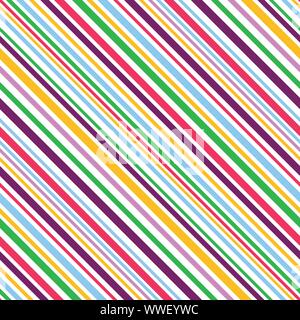 Mehrfarbige diagonale Streifen nahtlose Muster Hintergrund. Stock Vektor