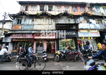 Schöne alte Häuser in Pune Stadtzentrum. Stockfoto