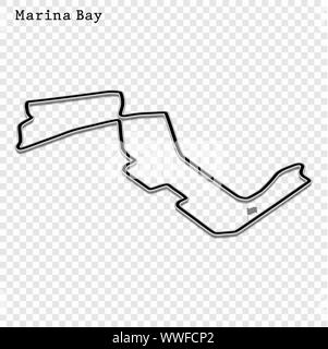 Singapur Grand Prix Rennstrecke. Stromkreis für den Motorsport und Autosport. Vector Illustration. Stock Vektor