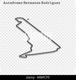 Mexiko Grand Prix Rennstrecke. Stromkreis für den Motorsport und Autosport. Vector Illustration. Stock Vektor