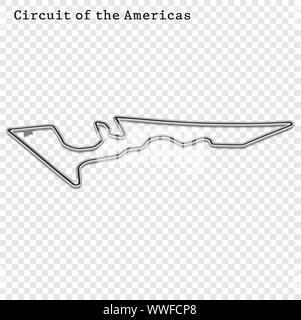 USA Grand Prix Rennstrecke. Stromkreis für den Motorsport und Autosport. Vector Illustration. Stock Vektor