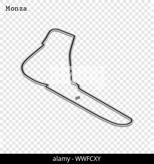 Italien Grand Prix Rennstrecke. Stromkreis für den Motorsport und Autosport. Vector Illustration. Stock Vektor