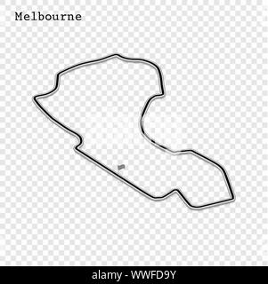 Australien Grand Prix Rennstrecke. Stromkreis für den Motorsport und Autosport. Vector Illustration. Stock Vektor