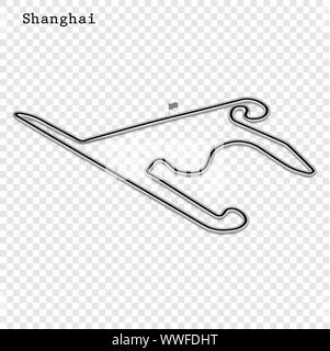China Grand Prix Rennstrecke. Stromkreis für den Motorsport und Autosport. Vector Illustration. Stock Vektor