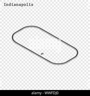 Indianapolis Grand Prix Rennstrecke. Stromkreis für den Motorsport und Autosport. Vector Illustration. Stock Vektor