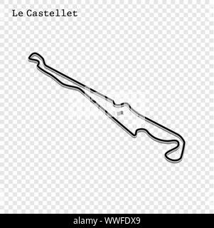 Frankreich Grand Prix Rennstrecke. Stromkreis für den Motorsport und Autosport. Vector Illustration. Stock Vektor