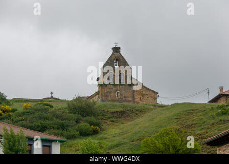 Stierkampfarena in der Kirche von San Felices de Castilleria. Palencia Stockfoto