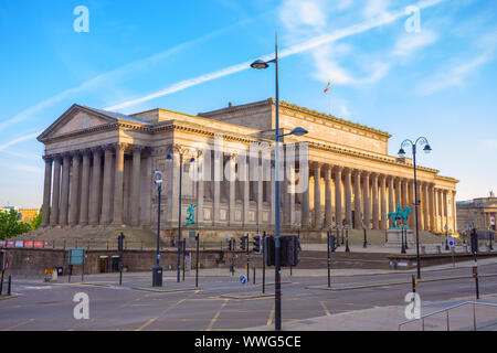 Liverpool, Großbritannien - 18 Mai 2018: St George's Hall, die von Harvey Lonsdale Banyuls-sur-Mer, enthält Konzerthallen und Gerichte, im Jahre 1854 eröffnet und es ist auf Th Stockfoto