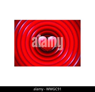 Valentines Tag Karte mit konzentrischen Kreisen Stock Vektor