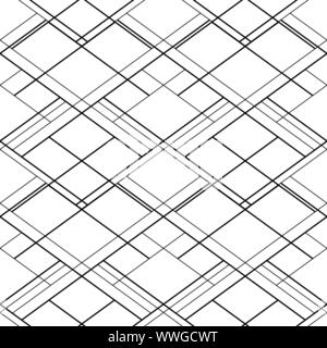Zusammenfassung nahtlose Vektor Muster mit schwarzen Kreuz Linien auf einem weißen Hintergrund. Für Websites, Hintergrund, Wallpaper Design Stock Vektor