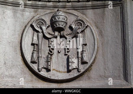 Vatikan. Emblem' Reverend Gewebe von St. Peter Stockfoto