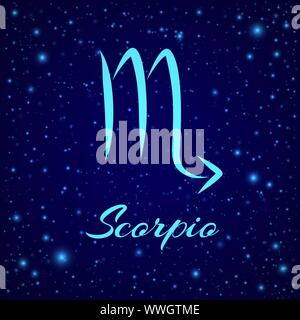 Skorpion. Vektor Sternzeichen auf einem Nachthimmel Stock Vektor