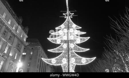 Weihnachtsbeleuchtung in Glasgow Stockfoto