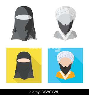 Vector Illustration der Nachahmer und Wohnsitz anmelden. Sammlung der Nachahmer und Kultur Symbol für das Web. Stock Vektor