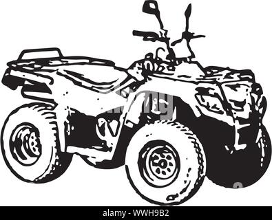 4-rad Motorrad ATV. Vektor. Stock Vektor