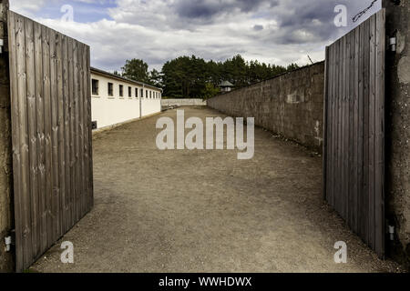 Detail des KZ Sachsenhausen, die Geschichte des Holocaust, Tourismus in Deutschland Stockfoto