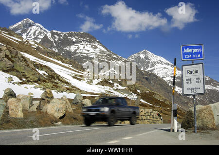 Auf den Julierpass, Kanton Graubünden, Schweiz Stockfoto