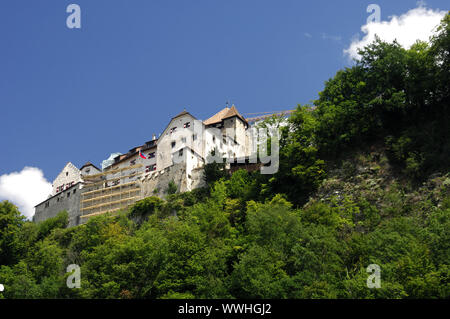 Mit Schloss Vaduz, Fürstentum Liechtenstein Stockfoto