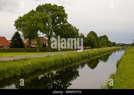 Drainage Canal in Moordorf Stockfoto