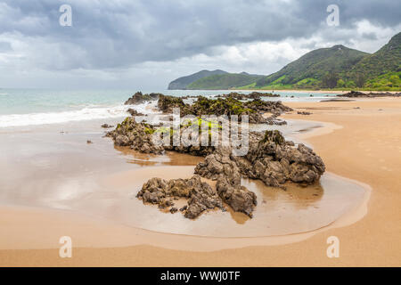 Trengandin Beach in der Nähe von Dorf Noja, Kantabrien, Spanien Stockfoto