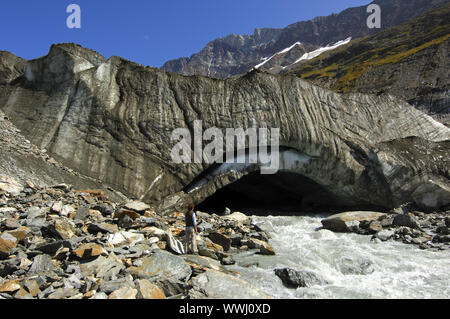 Gletschertor der Langgletscher Stockfoto