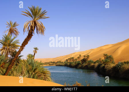 Wüste See Um el Maa See, Libyen Stockfoto