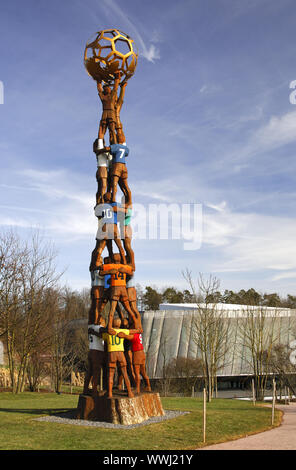 Fußball-Denkmal, FIFA Hauptsitz Zürich Stockfoto