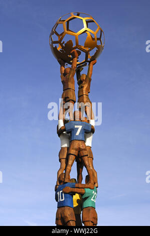 Fußball-Denkmal, FIFA Hauptsitz Zürich Stockfoto